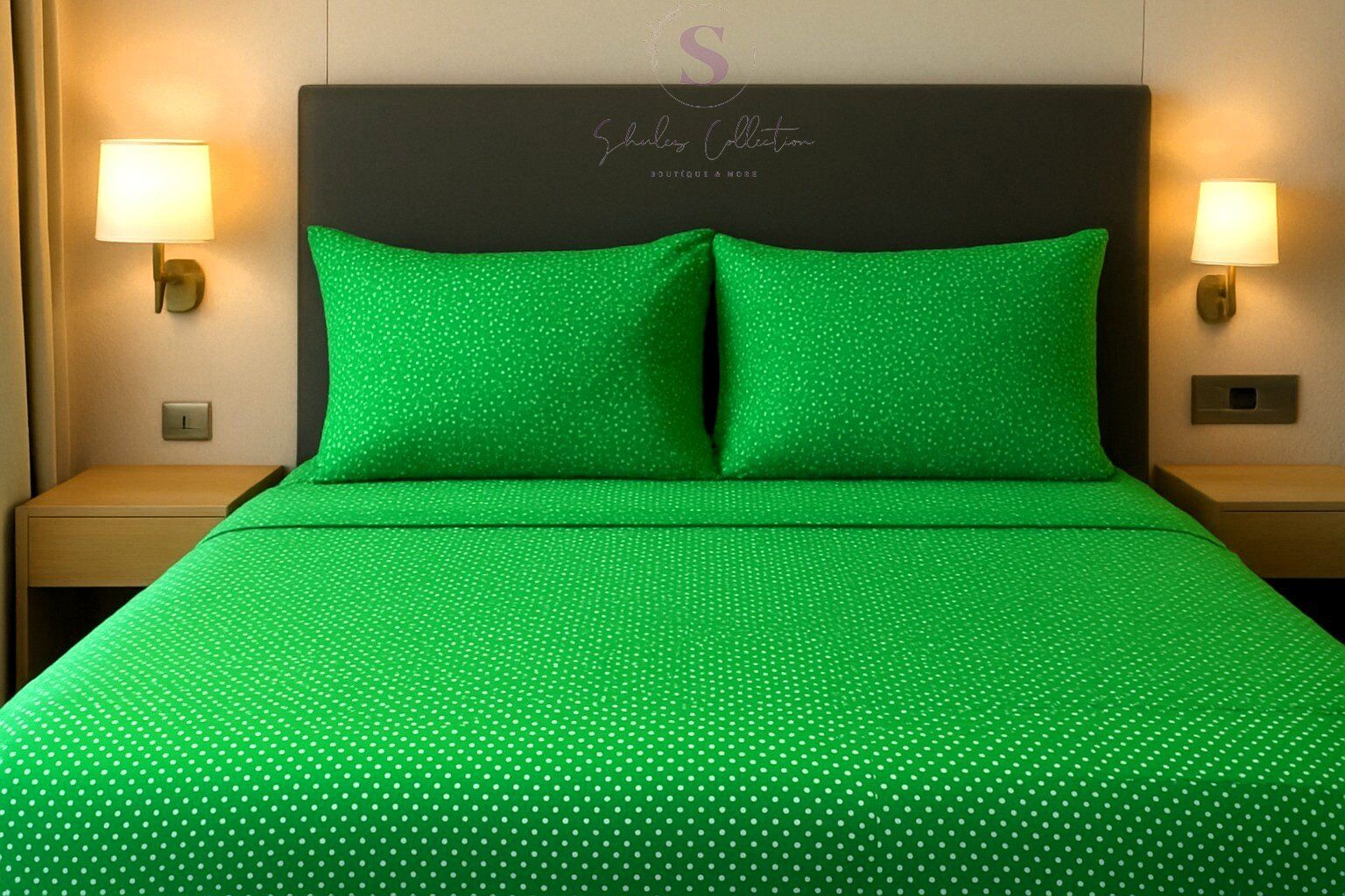 Shules Collection Puantiyeli Çift Kişilik Çarşaf Takımı( 1 Adet Çarşaf + Adet Yastık Kılıfı)