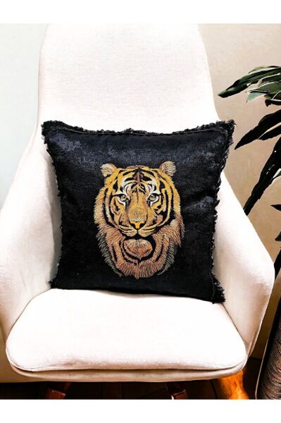 Nakiş İşlemeli  Safari Serisi- 3 Kirlent&yastik Kilifi