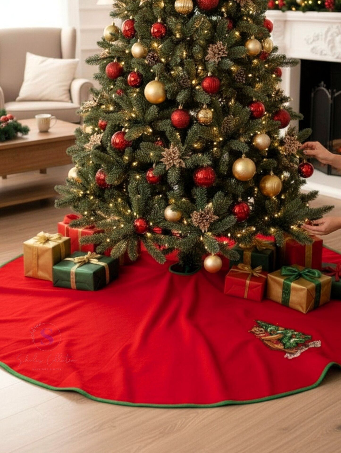 AYICIK NAKIŞLI ÇAM AĞACI ÖRTÜSÜ (90CM)