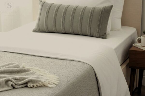 GRİ %100 PAMUK İSKANDİNAV UZUN YASTIK 40X100 ( İÇİ DOLGULU)