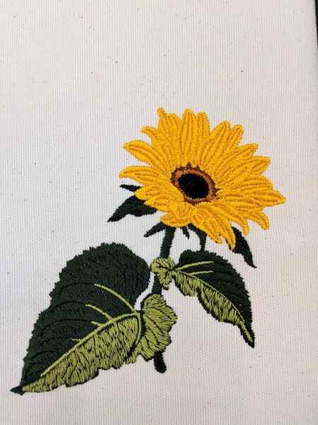 Ayçiçeği Nakışlı Sandalye Minderi 40x40x5 cm Panama Keten 5 cm Süngerli Özel Tasarım