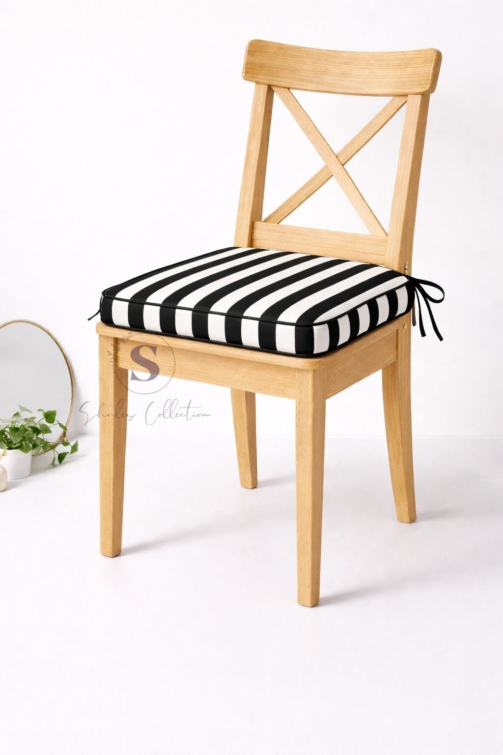 6 'lı Siyah Biyeli Sandalye Minderi 40x40x5 cm – Leke Tutmaz Sıvı İtici –SET 6 AD.