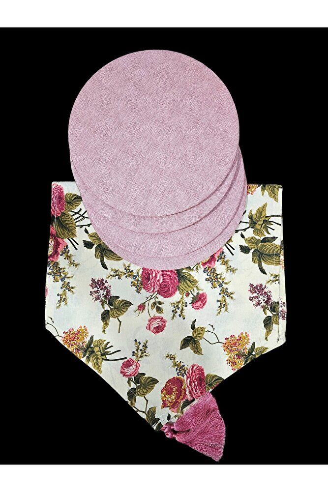 Amerikan Servis, 4'lü Çiçekli Takım, Supla, Dikdörtgen Runner- 2