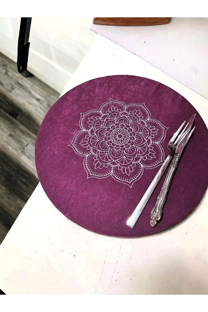 Mor Amerikan Servis Mandala Nakişli 2'li Supla
