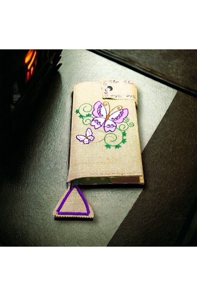 Kelebek Nakiş İşlemeli? Ki?tap & Defter Kilifi