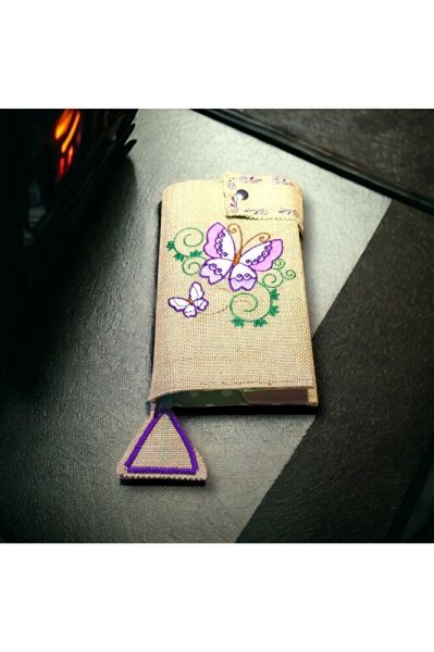 Kelebek Nakiş İşlemeli? Ki?tap & Defter Kilifi