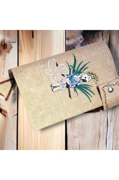 Papağan Nakiş İşlemeli? Ki?tap & Defter Kilifi