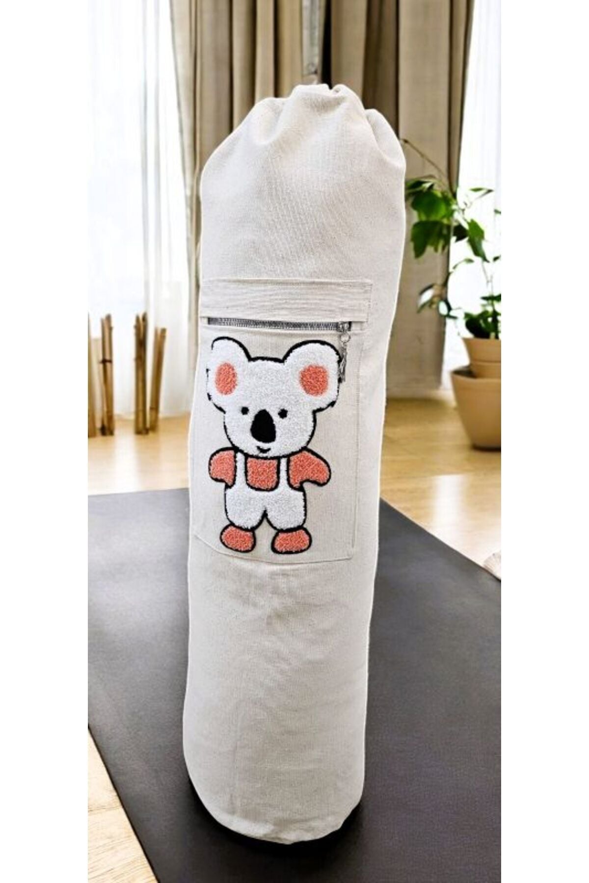 KOALA PUNCH İŞLEME Mat Taşıma Çantası- Pilates- Yoga- Spor Matı- Spor Çanta- Mat Çanta -büzgülü