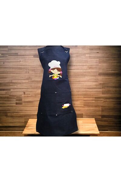 Aşci Kiz Nakişli Kot Önlük