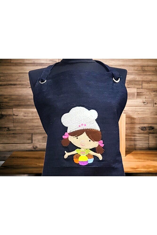 Aşci Kiz Nakişli Kot Önlük