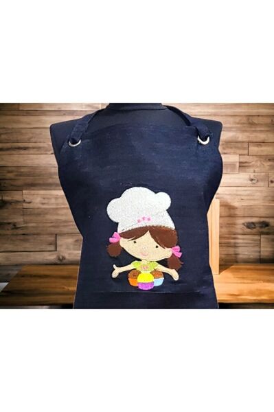 Aşci Kiz Nakişli Kot Önlük