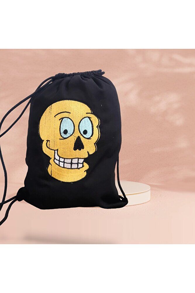 Kafatasi Nakiş İşleme Büzgülü ( Torba )Sirt Çantasi