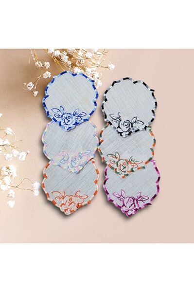 Gül Nakişli Bardak Altliği &sunumluk&kokteyl Peçetesi?