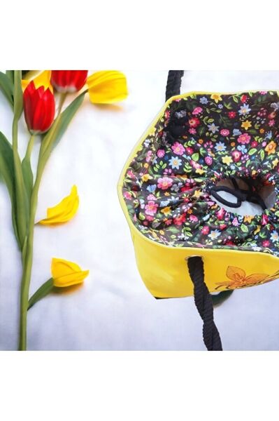 Kadin Fi?gürlü Sari Çanta